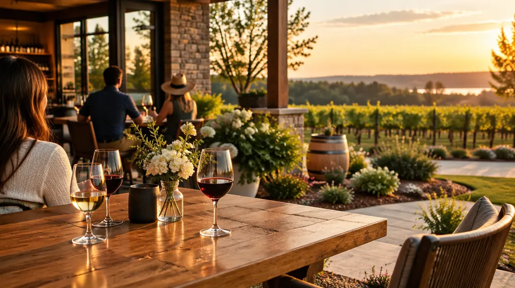 A vineyard tasting room with wine glasses in Indian Land, SC