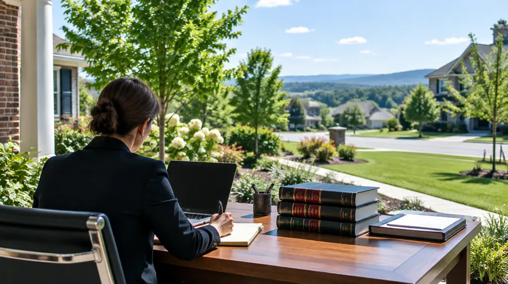 A defense attorney preparing at a desk with law books in Indian Land, SC
