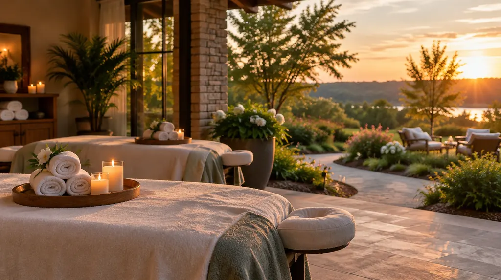 Rolled towels and candles in a day spa in Indian Land, SC