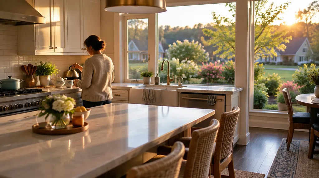 A caregiver preparing tea in a cozy kitchen in Indian Land, SC