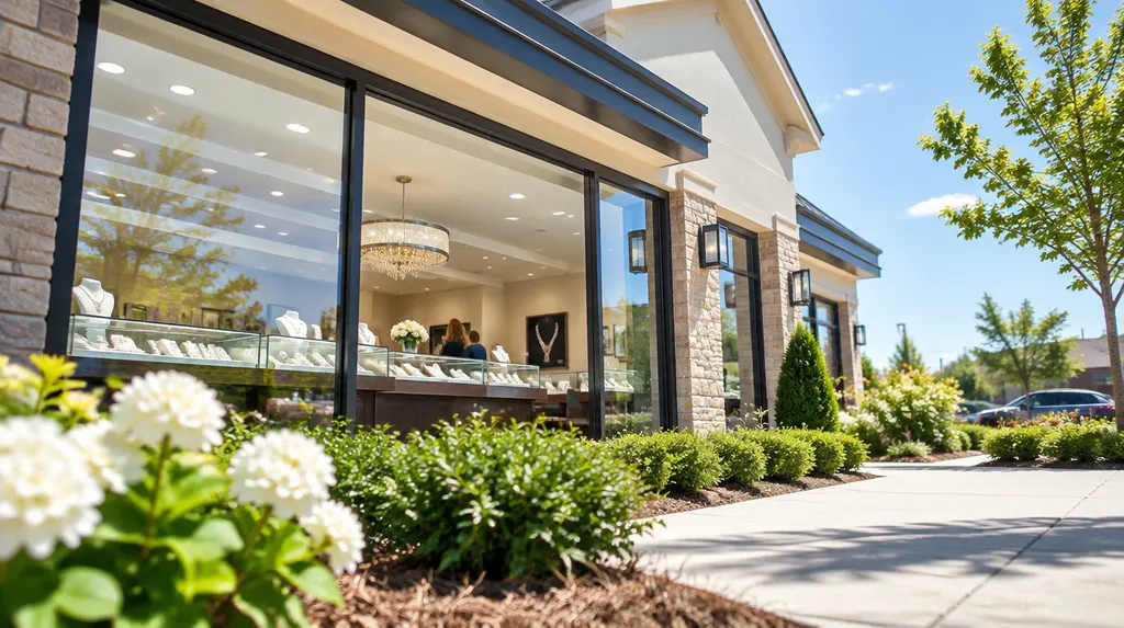A bright jewelry showroom counter in Indian Land, SC