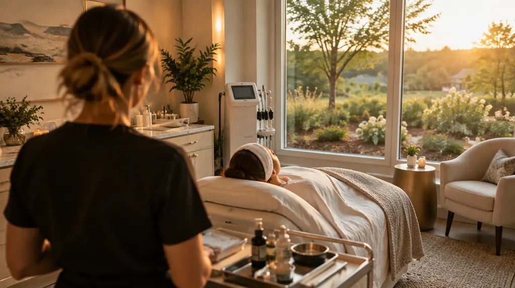 An elegant med spa treatment room in Indian Land, SC