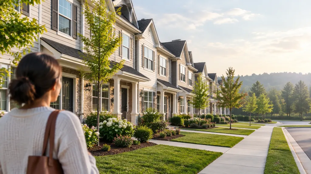 A neat row of rental townhomes in Indian Land, SC