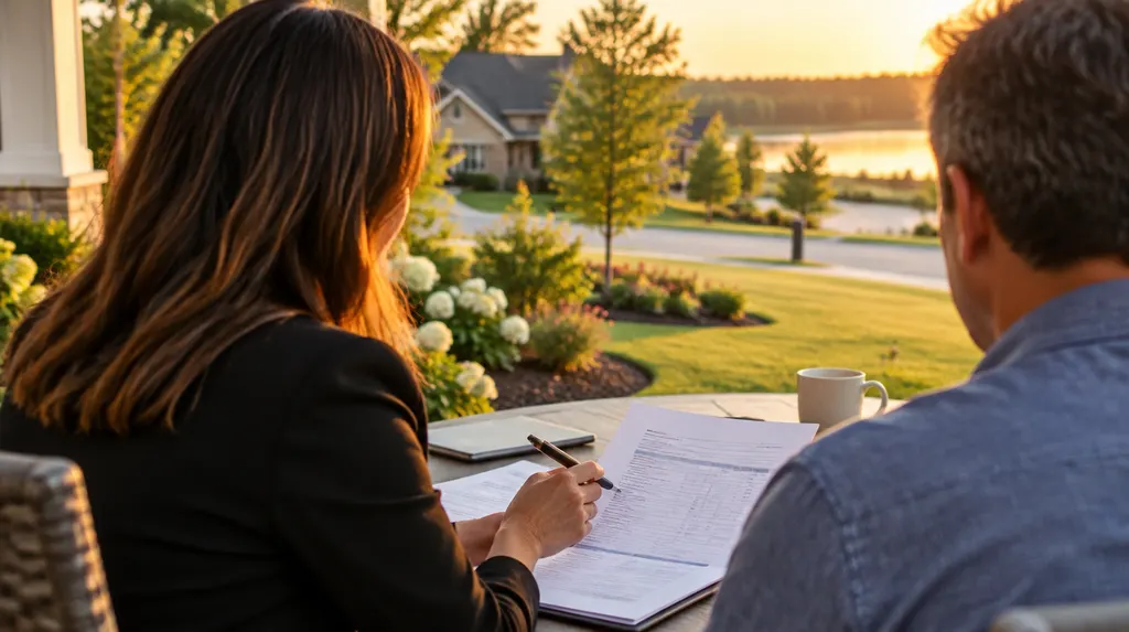 A tax preparer reviewing documents with a client in Indian Land, SC