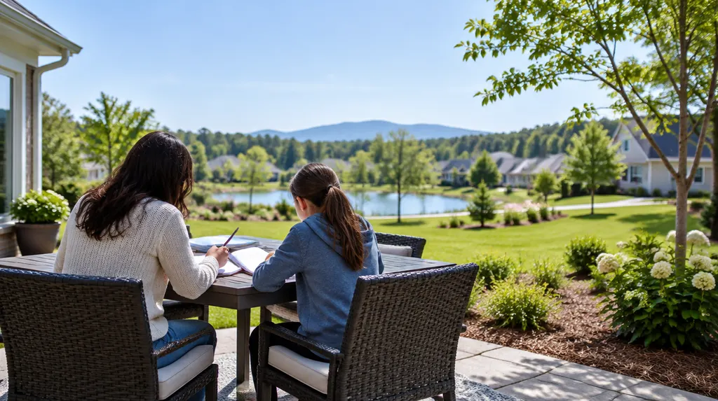 A tutor helping a student with math at a table in Indian Land, SC