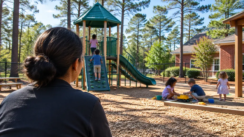 An outdoor playground at a childcare center in Lexington, SC