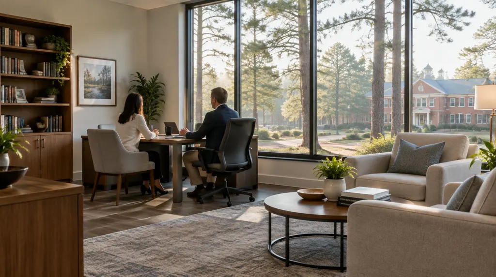 A calm, modern advisory office in Lexington, SC