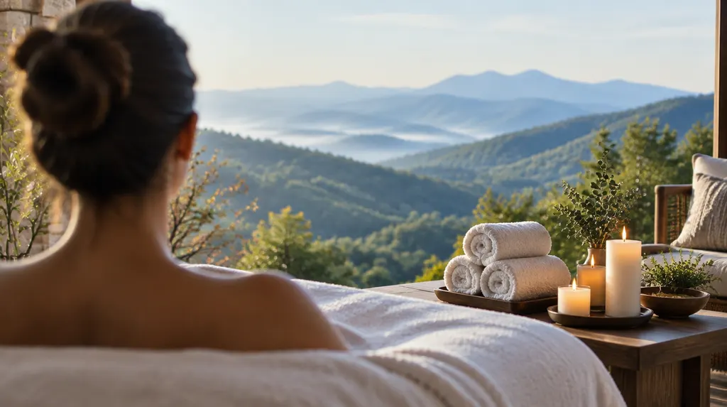 Rolled towels and candles in a day spa in Mauldin, SC