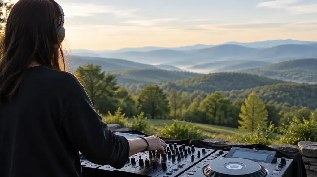 A DJ mixing on decks at an event in Mauldin, SC