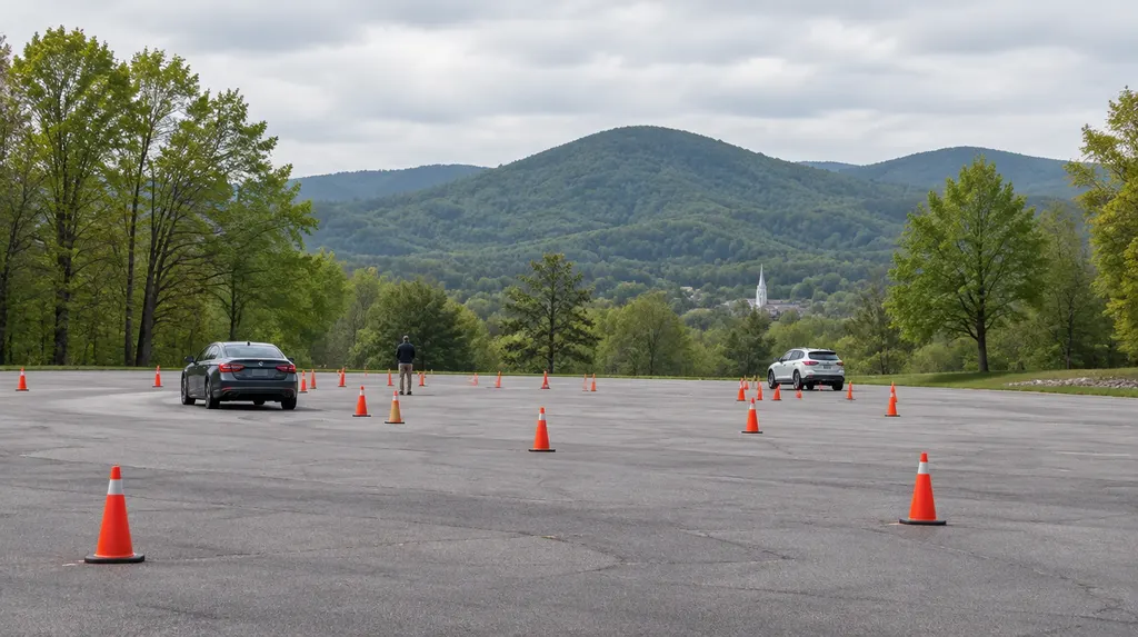 Traffic cones on a practice lot in Mauldin, SC