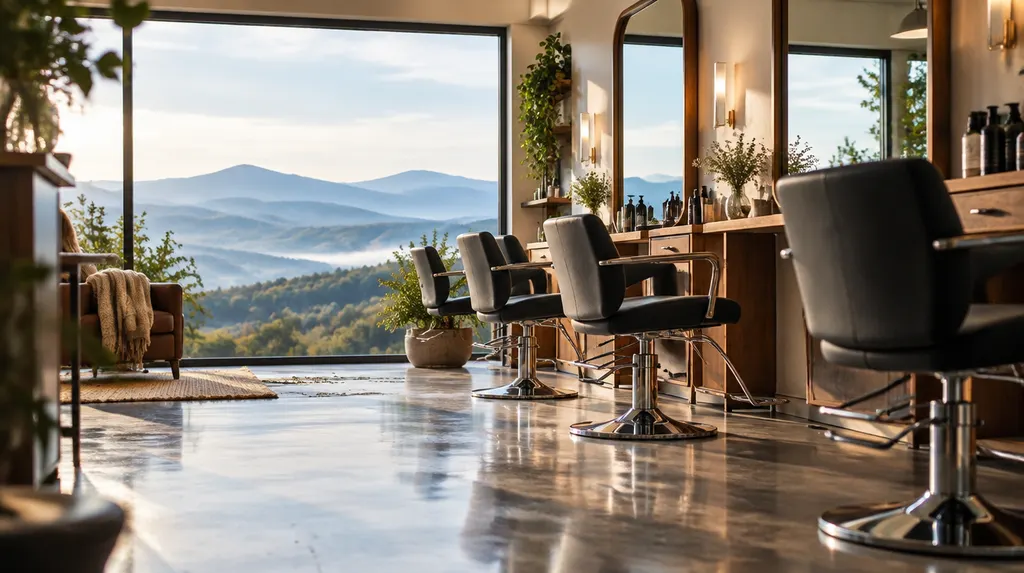 A stylish hair salon with chairs and mirrors in Mauldin, SC