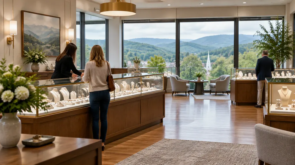 A bright jewelry showroom counter in Mauldin, SC