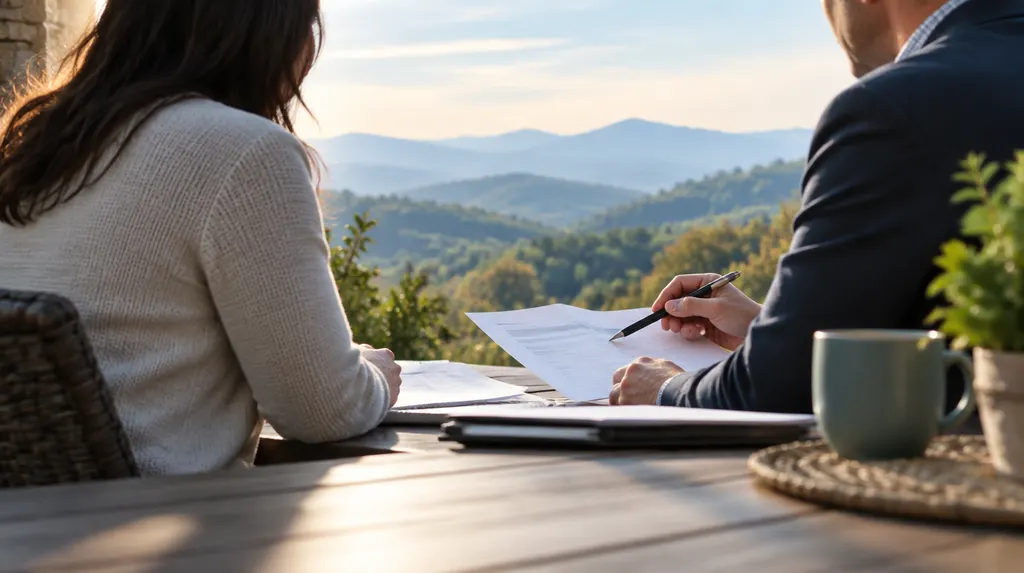 A tax preparer reviewing documents with a client in Mauldin, SC