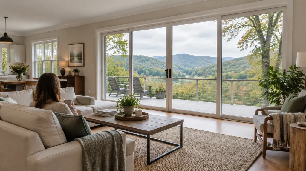 A bright room with new sliding patio doors in Mauldin, SC