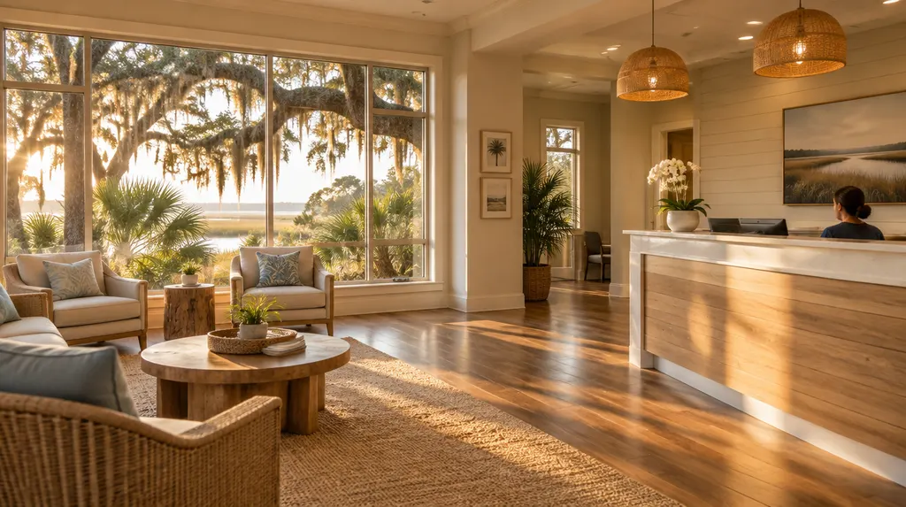 A welcoming dental office reception area in Mount Pleasant, SC