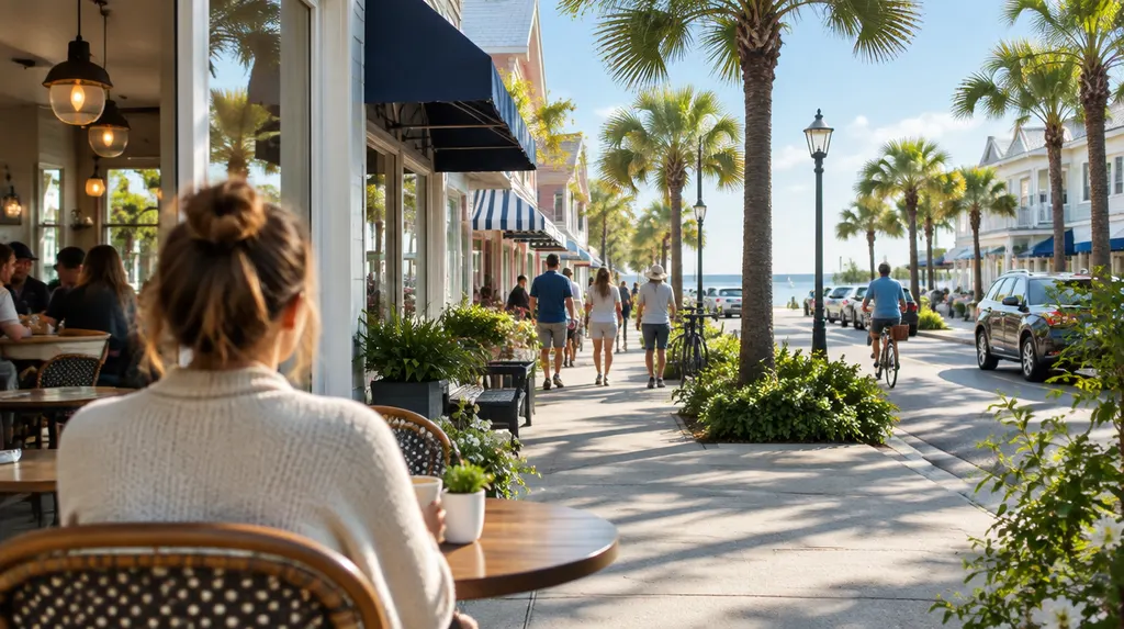 Local businesses along a street in Myrtle Beach, South Carolina