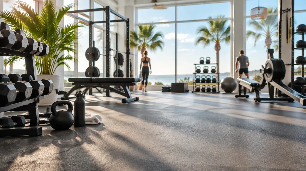 A bright boutique gym with equipment in Myrtle Beach, SC