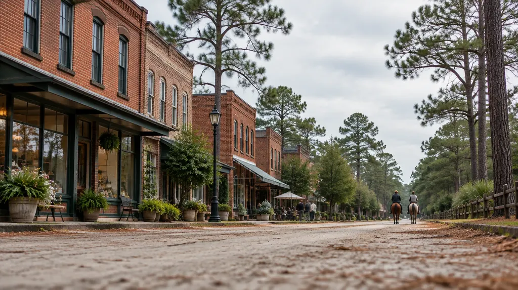 Local businesses along a street in North Augusta, South Carolina