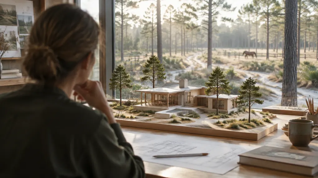 A scale model of a modern house in a studio in North Augusta, SC