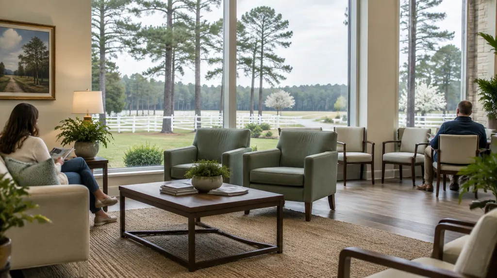 A peaceful waiting room with natural light in North Augusta, SC