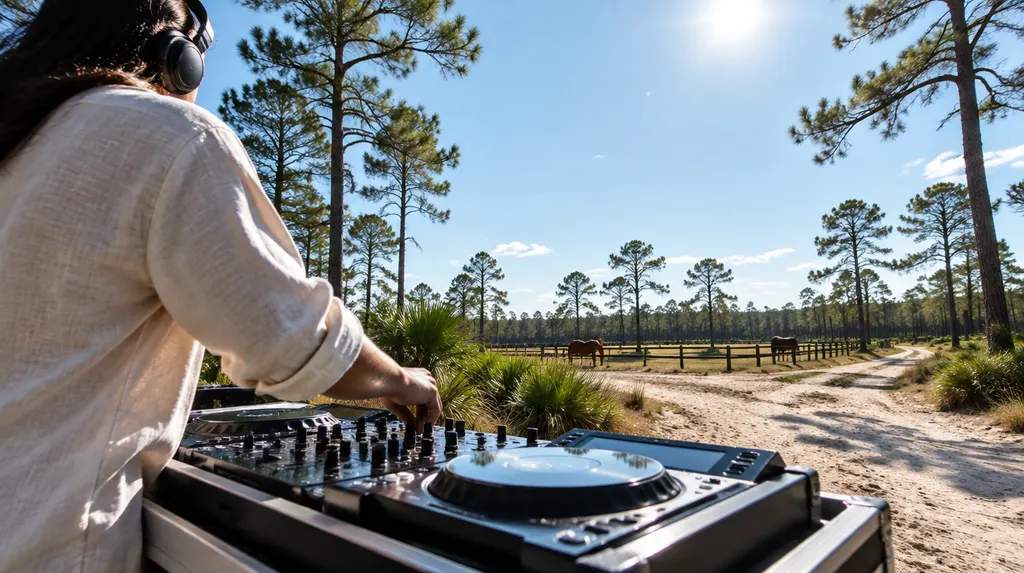 A DJ mixing on decks at an event in North Augusta, SC