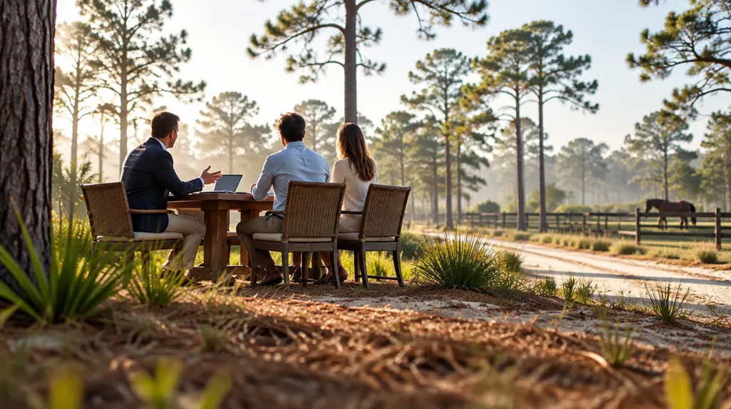 A financial advisor meeting a couple at a table in North Augusta, SC