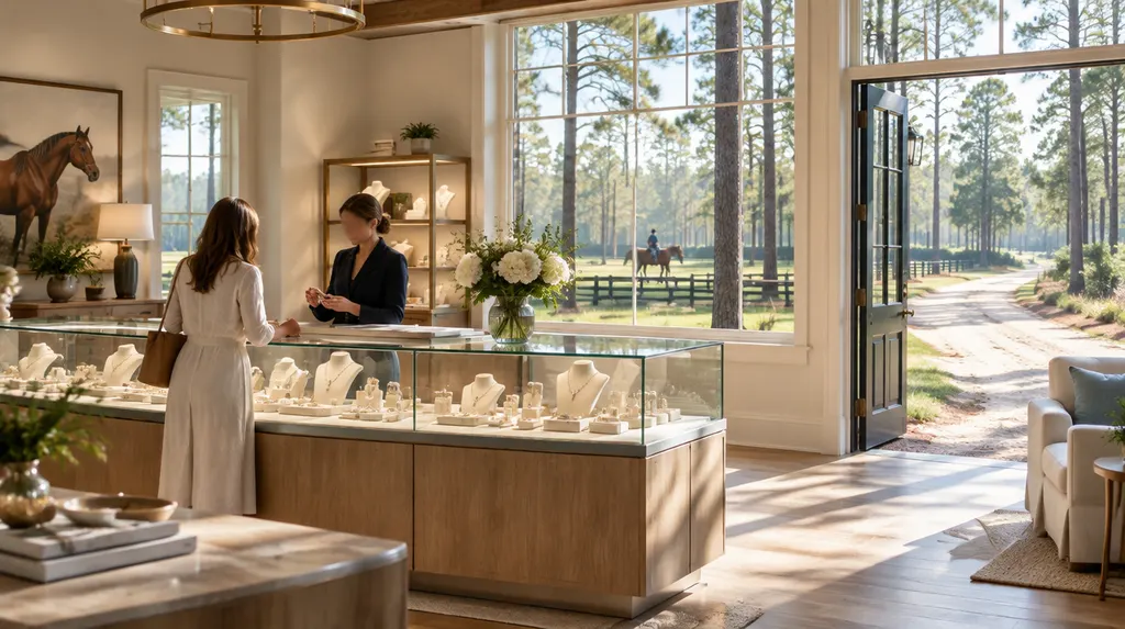 A bright jewelry showroom counter in North Augusta, SC