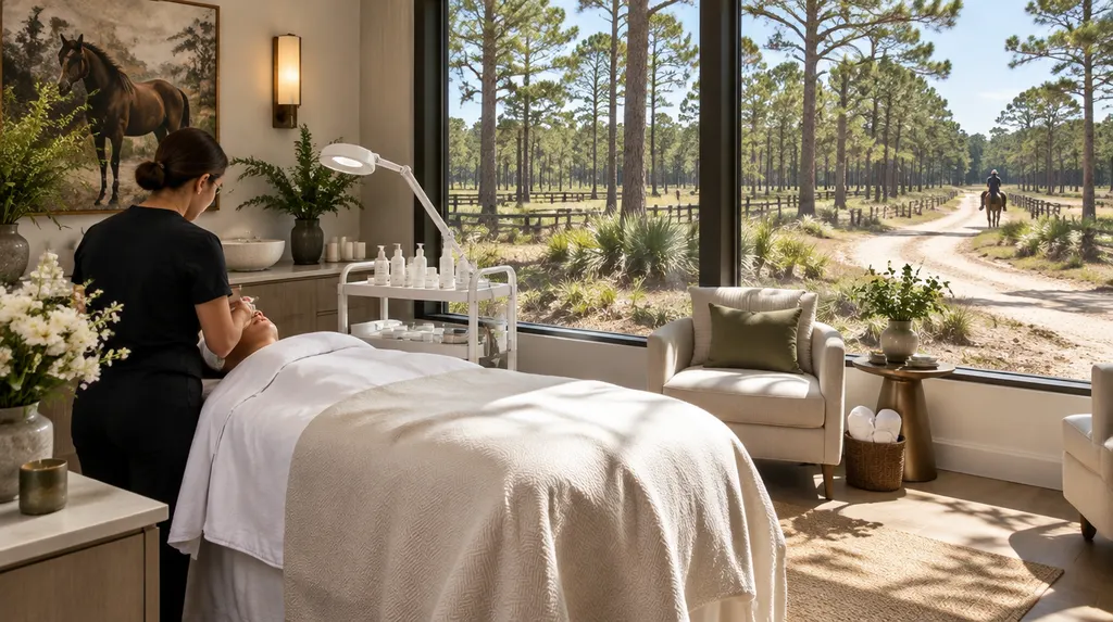 An elegant med spa treatment room in North Augusta, SC