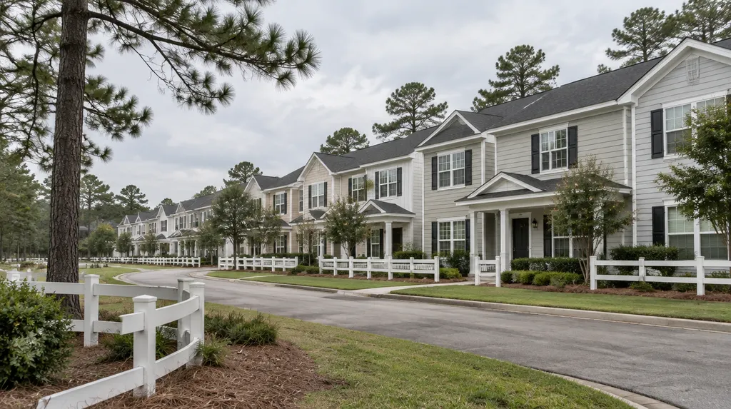 A neat row of rental townhomes in North Augusta, SC