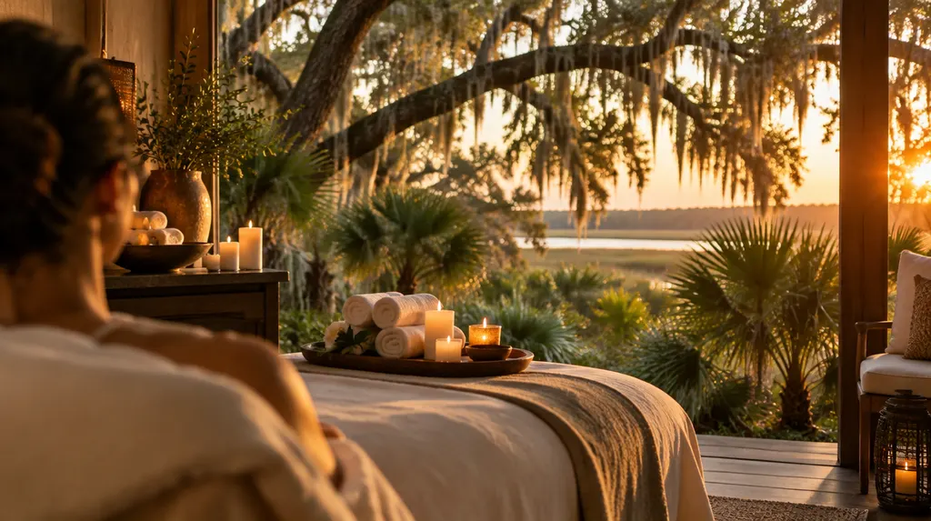 Rolled towels and candles in a day spa in North Charleston, SC