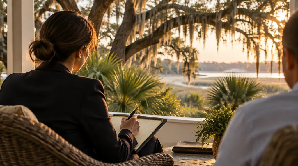 An attorney taking notes during a consultation in North Charleston, SC
