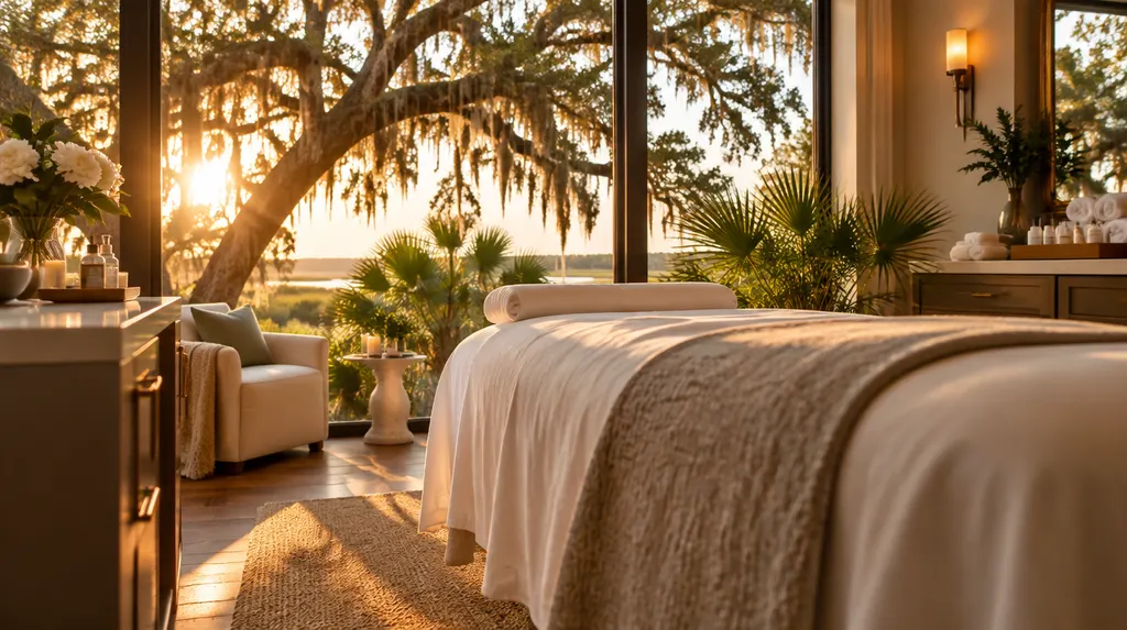 An elegant med spa treatment room in North Charleston, SC