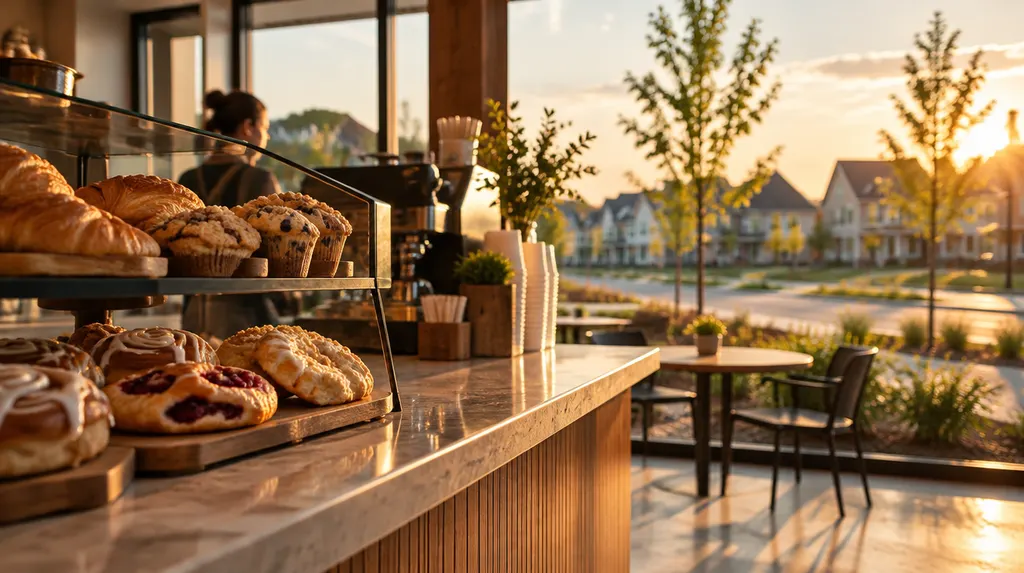 A cozy café counter with pastries in Rock Hill, SC