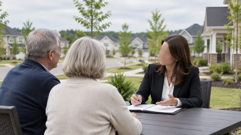 An estate planning attorney meeting an older couple in Rock Hill, SC