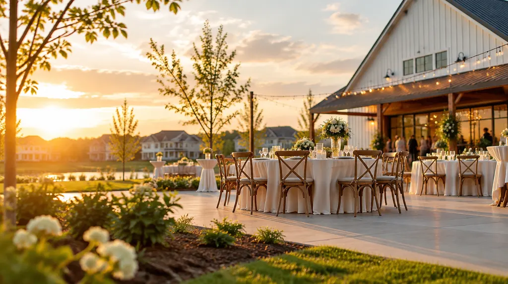 An elegant event venue set for a wedding reception in Rock Hill, SC