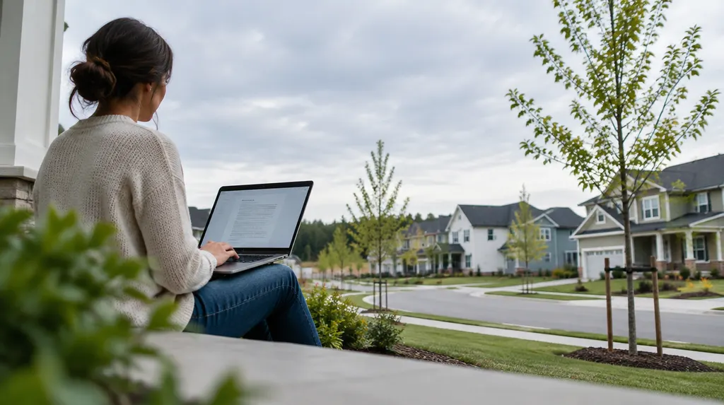 An agent reviewing a policy on a laptop in Rock Hill, SC