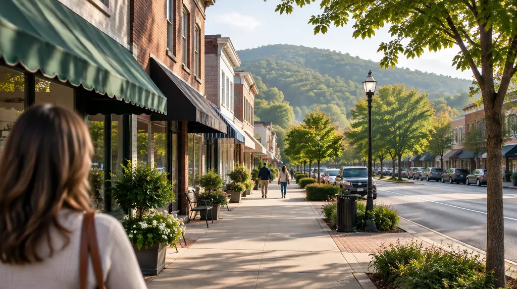 Local businesses along a street in Simpsonville, South Carolina