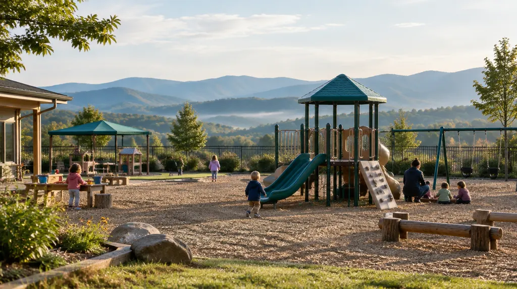 An outdoor playground at a childcare center in Simpsonville, SC