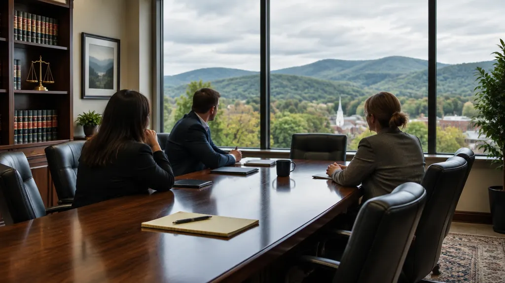 A law office meeting room with a legal pad in Simpsonville, SC