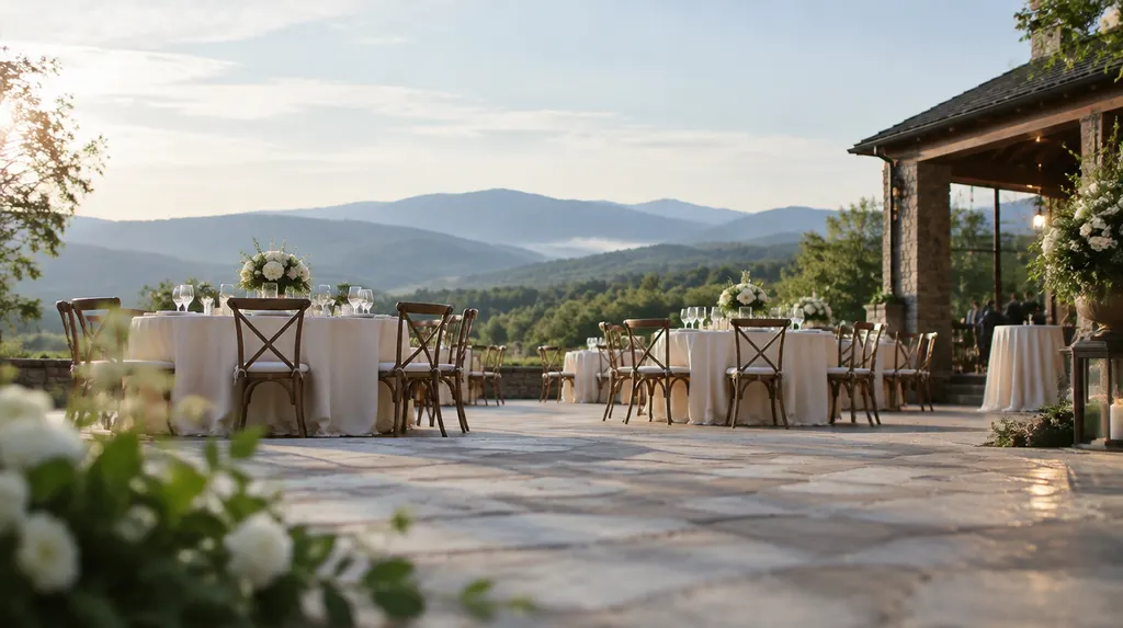 An elegant event venue set for a wedding reception in Simpsonville, SC