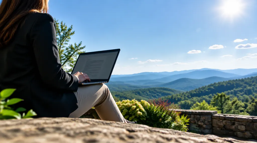 An agent reviewing a policy on a laptop in Simpsonville, SC