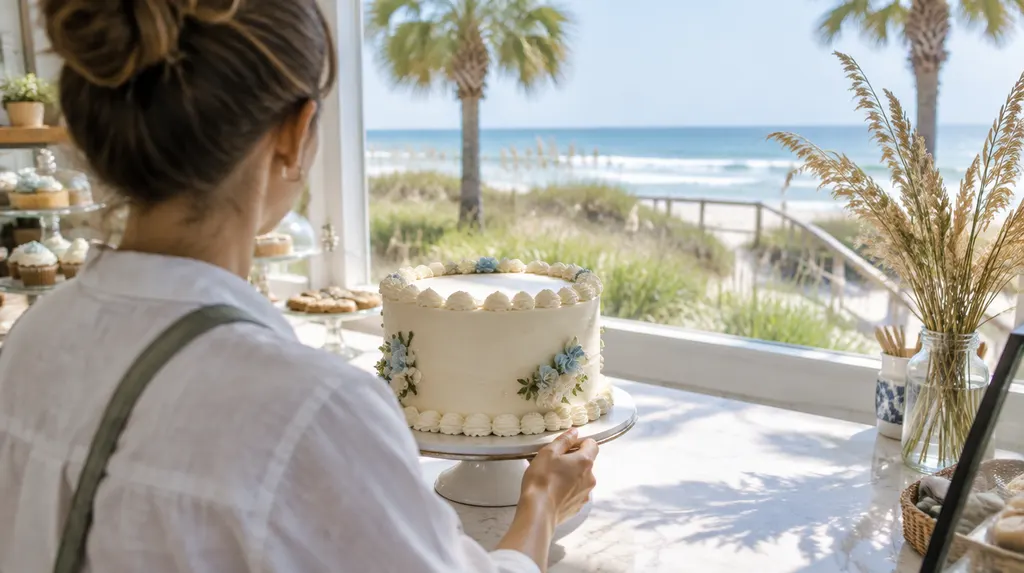 A decorated celebration cake in a bakery in Socastee, SC