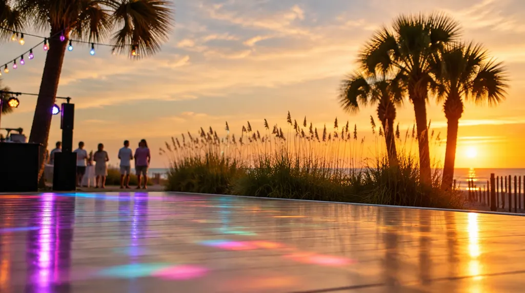 A dance floor with colorful lights in Socastee, SC