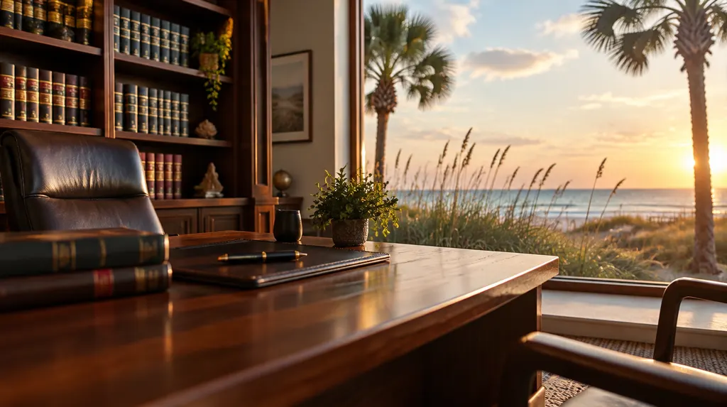 A quiet law office with bookshelves in Socastee, SC