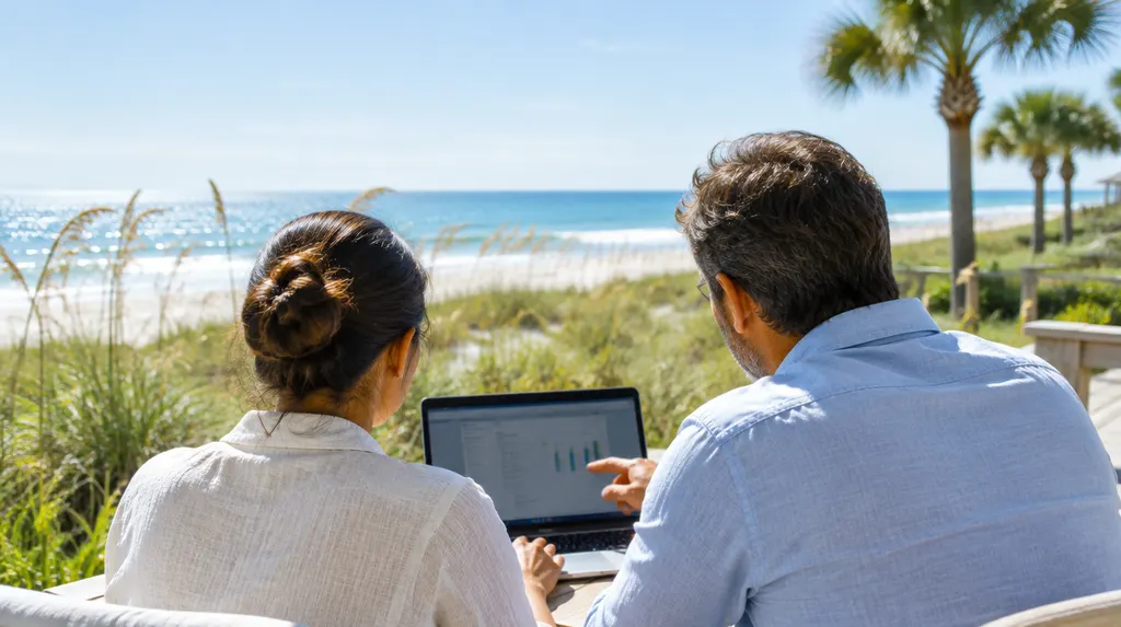 An IT consultant helping an employee at a laptop in Socastee, SC