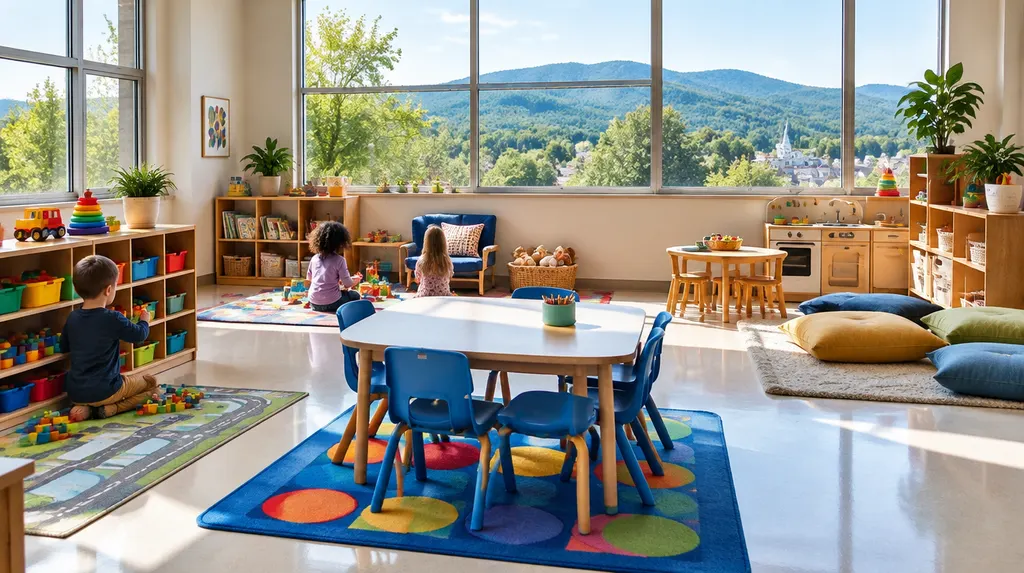 A bright preschool classroom with colorful toys in Spartanburg, SC