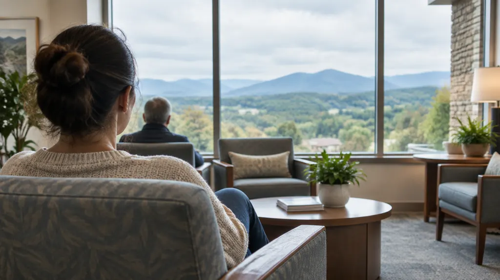 A peaceful waiting room with natural light in Spartanburg, SC