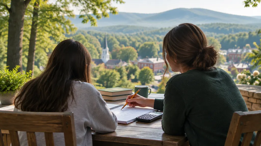 A tutor helping a student with math at a table in Spartanburg, SC