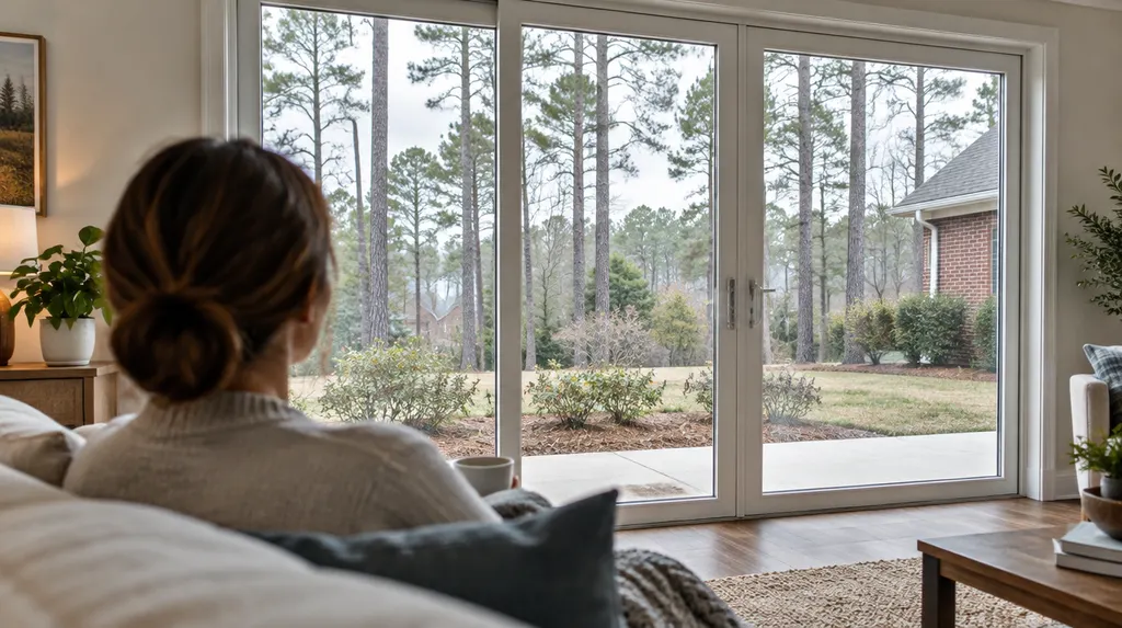 A bright room with new sliding patio doors in Sumter, SC