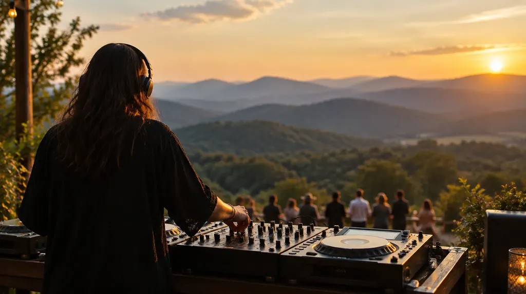 A DJ mixing on decks at an event in Taylors, SC